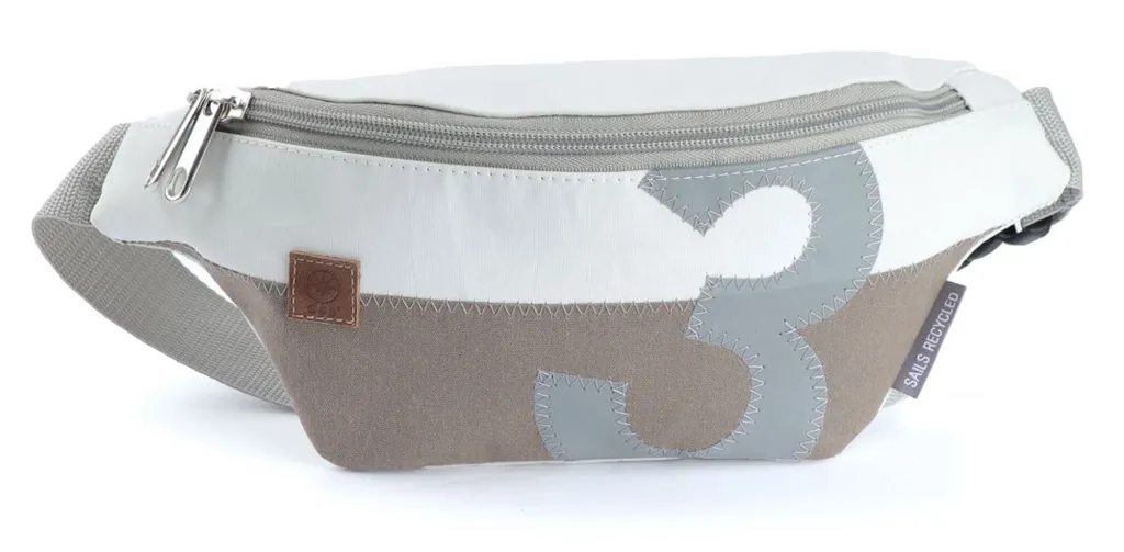 Nodo Marsupio Telone Riciclato Bianco Grigio | Esclusivo & Rock