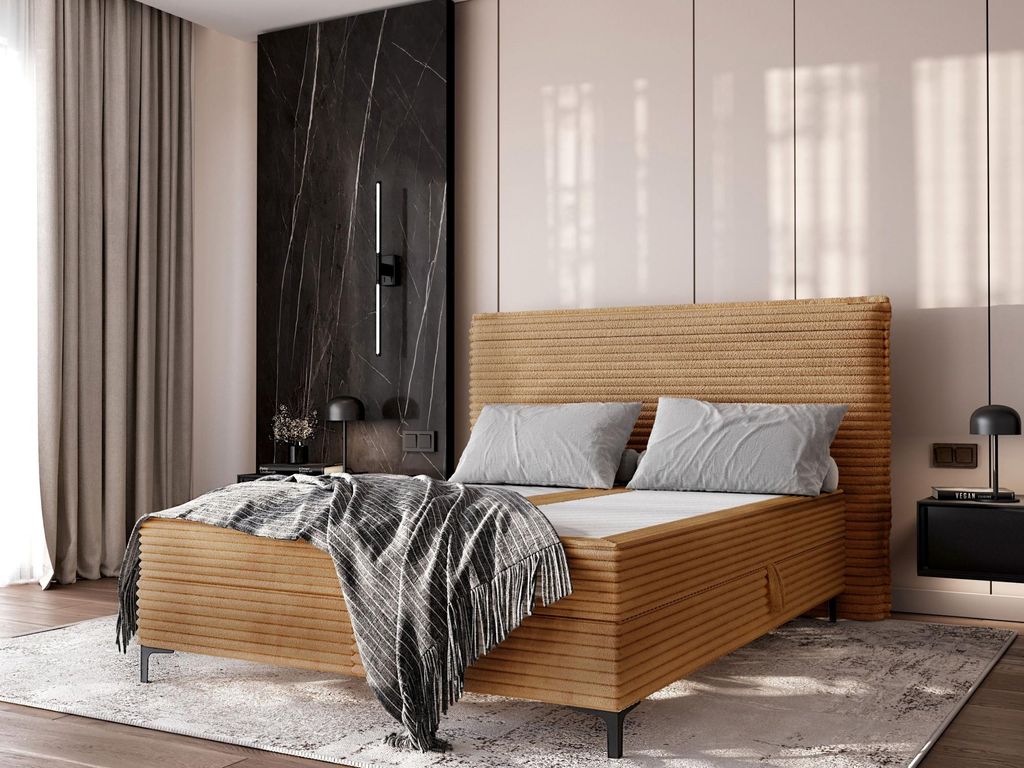 Kontinentales Bett 140x200 MADRONA - orange