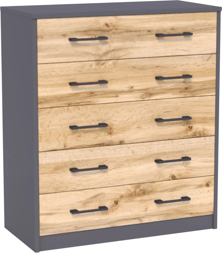 Mobile Scarpiera Moderna IBOJA Grafite e Rovere: Ordine con Stile Slim