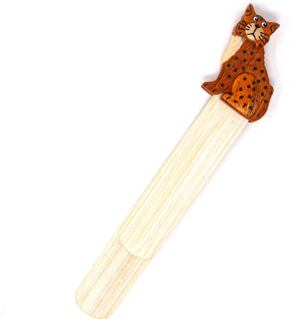 Holz-Lesezeichen - Luchs sitzend - 12,5 cm
