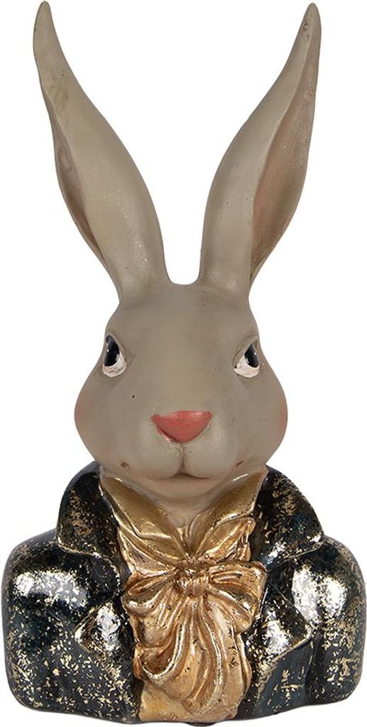 Clayre & Eef Dekorationsfigur Kaninchen 13x10x23 cm Beige Kunststoff