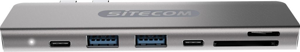 SITECOM Dual USB-C Multiport Adapter with USB-C Power Produktbild 