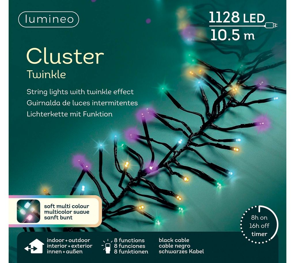 Lumineo Lichtslinger Cluster 1128 LED, 10 meter, met Productafbeelding 