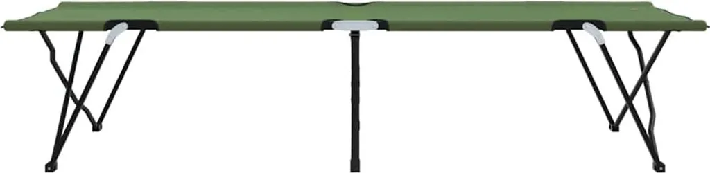 Lit de camp pliant 2 pcs Vert - Couchage d'appoint robuste 206x76x74 cm