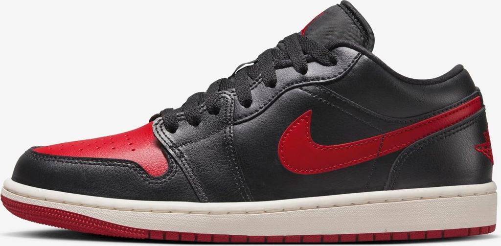 Nike Air Jordan 1 Low "Bred Sail", Rot/Schwarz, Größe: 40