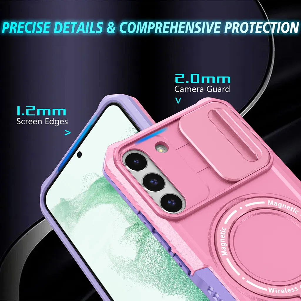Custodia per Samsung Galaxy S22+ 5G, compatibile con MagSafe, antiurto, antigraffio, trasparente Rosa - 2
