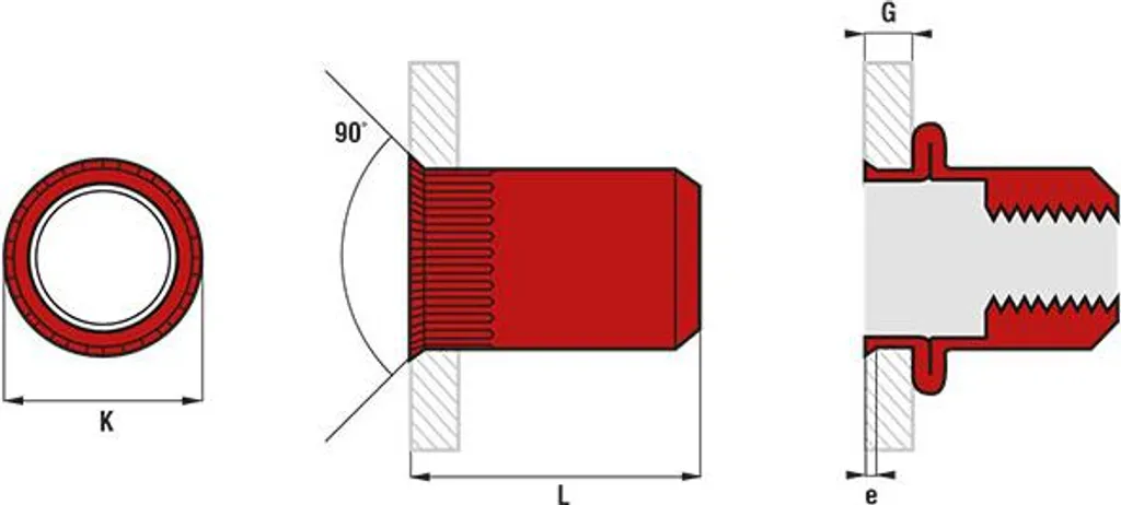 Écrous noyés TCR0530 SCELL IT M5 acier zingué tête réduite - Boîte de 500