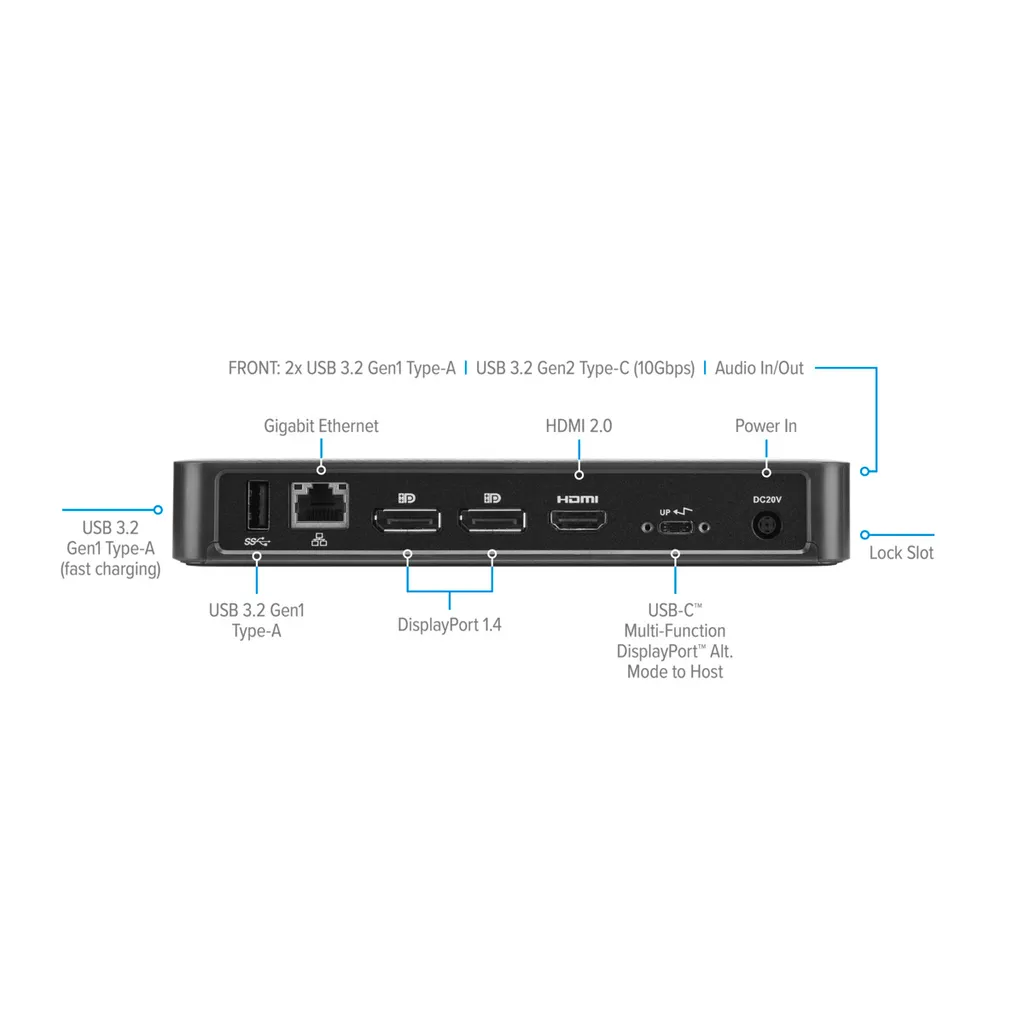 Station Targus USB-C : Solution Triple Écran pour Bureaux Encombrés - 4