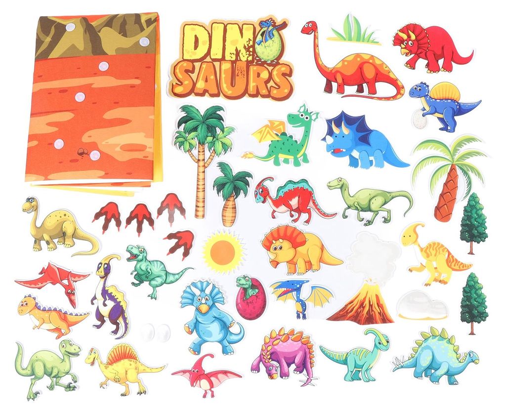 Dinosaurier-Filztafel-Geschichten-Set mit 37 Filzteilen šC Vorschul-Set zum Thema Dinosaurier-Klassifizierung, Geschichtenerzählen, frühes Lerne...