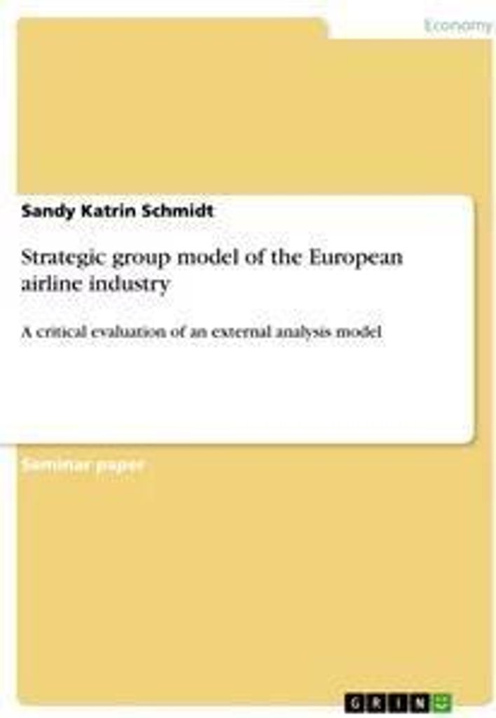 Strategic group model of the European airline industry