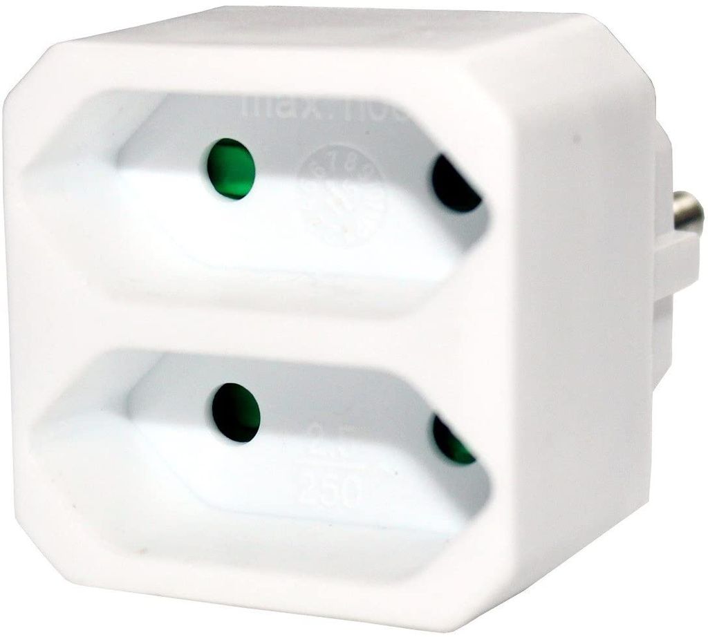 HEITECH Adattatore presa a 2 vie adattatore presa multipla Immagine del prodotto 