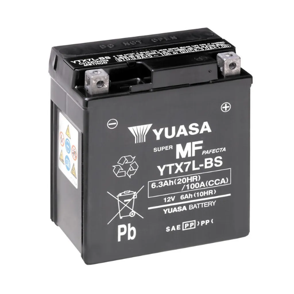 Batterie YUASA YTX7L-BS MF étanche et puissante 6Ah pour démarrage serein