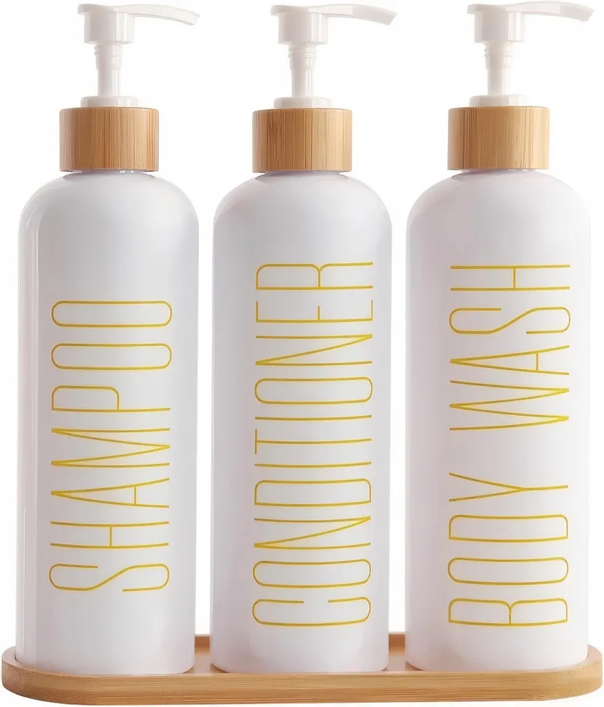 Distributeur gel douche et après-shampoing en verre blanc pour hôtel
