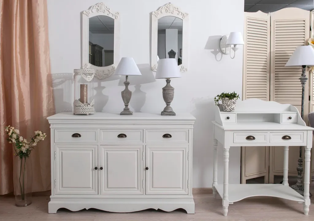 Console Latina 80cm Finition Laquée Blanc et Noir - Structure Robuste - 4