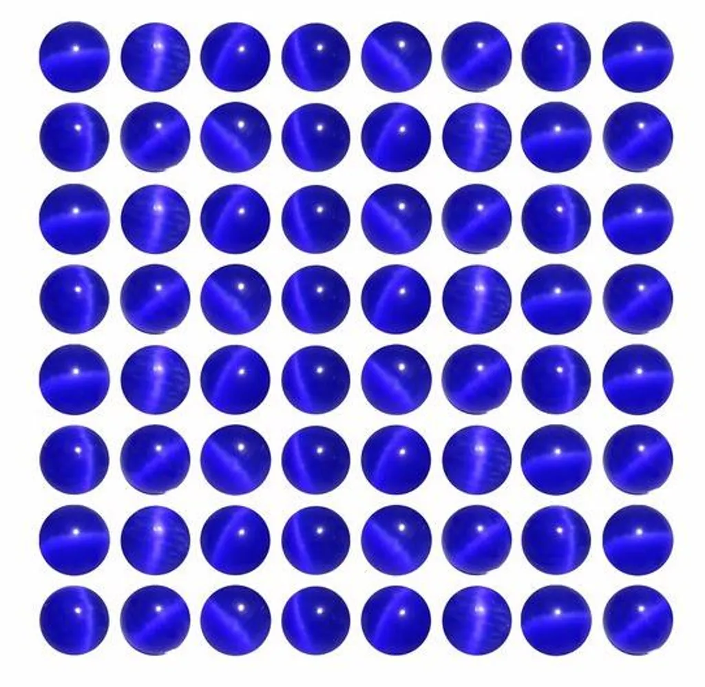 Lot de 60 perles cristal bleu 6mm œil-de-chat pour confectionner bijoux DIY