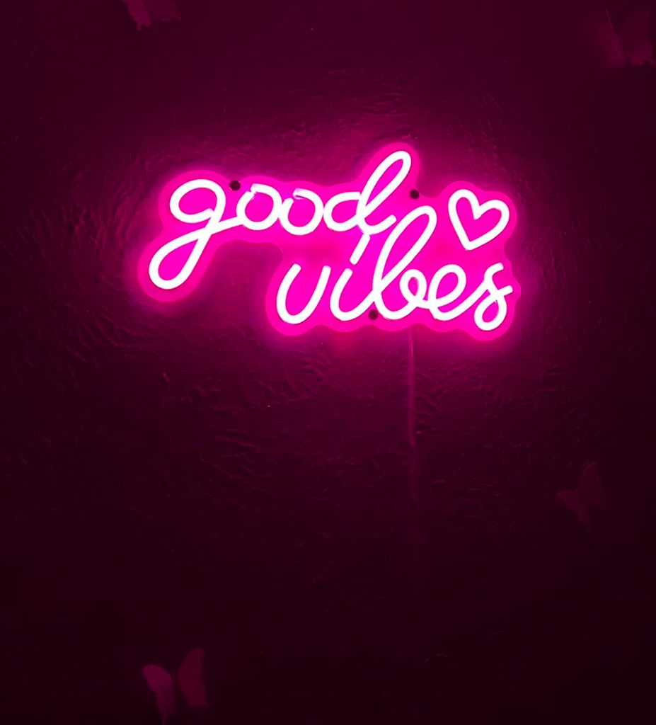 Good Vibes Neon Schild LED - Weiße Leuchtreklame Für Wanddekoration