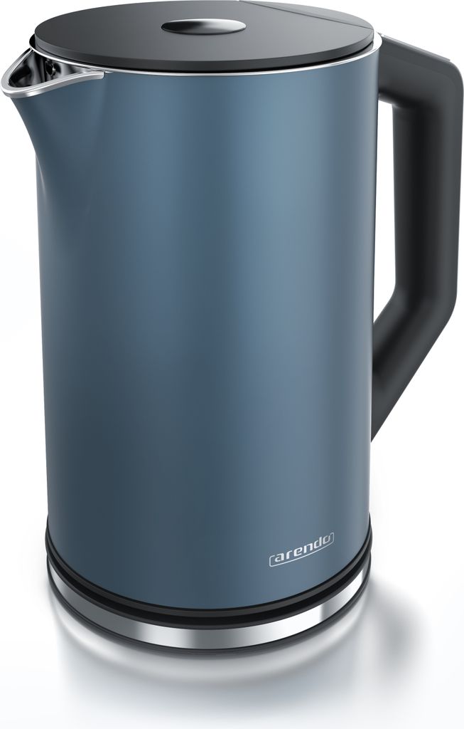 Arendo Wasserkocher mit Temperatureinstellung 40°C - 100°C, Temperaturanzeige, Temperaturwahl, 1,5 L, 2200W, Edelstahl, Warmhaltefunktion, Doppel...