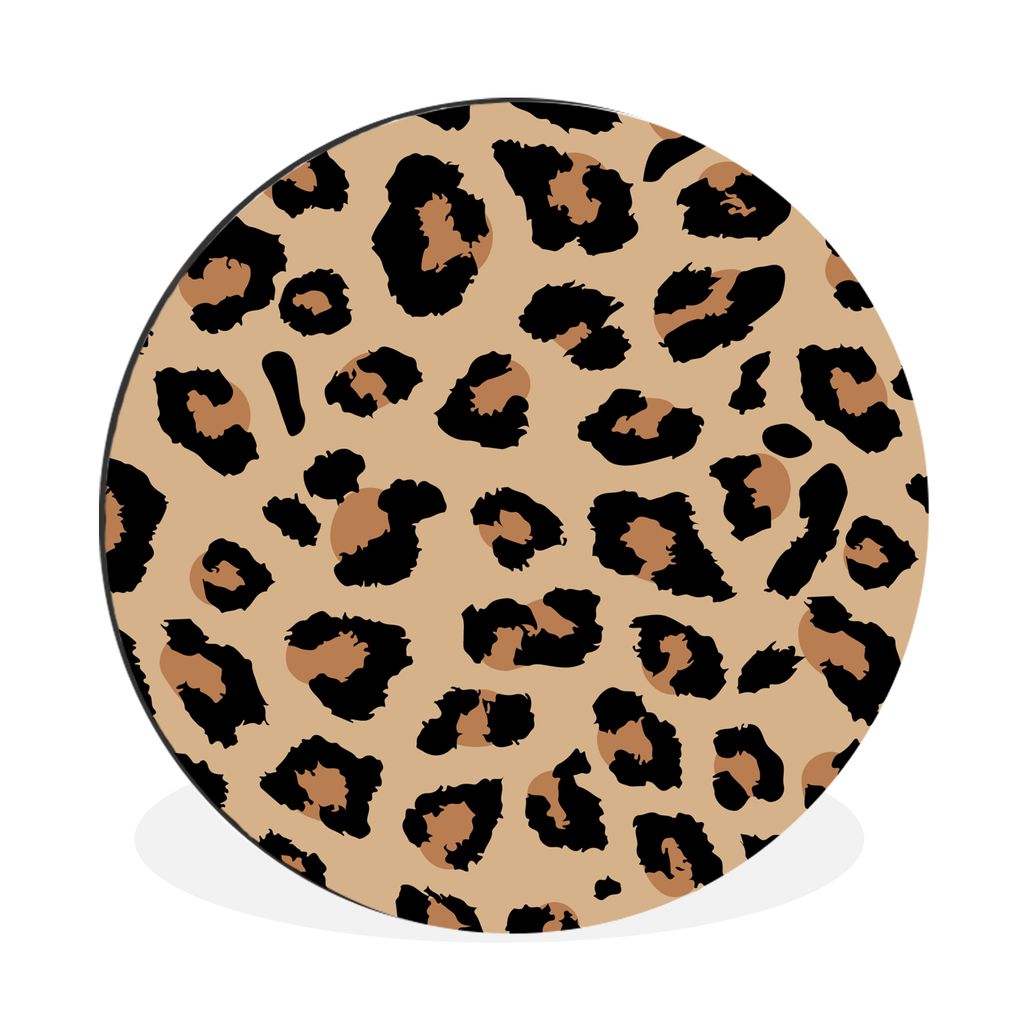 MuchoWow Aluminium Wandkreis Tierdruck - Design - Tiere Ø 90 cm Wanddeko Modern Wohnzimmer - Mauerkreis - Wandbilder - Runde Bild - Bild aus Alu...