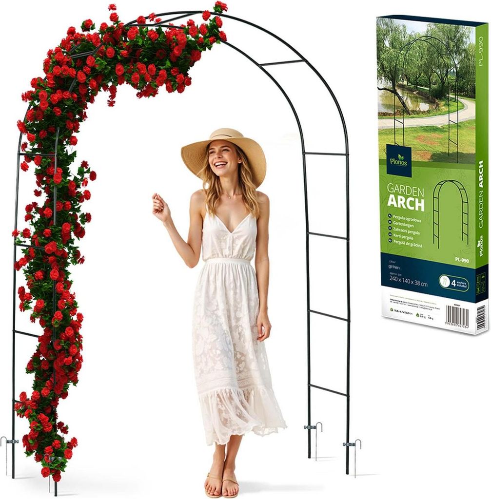 Plonos PL-990 Zahradní pergola oblouk 240 cm, černá Zdjęcie produktu 