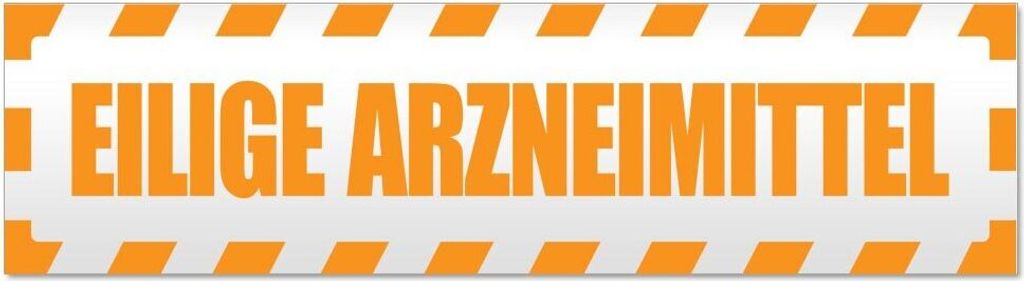 Kiwistar Eilige Arzneimittel gestreift Magnetschild Schild magnetisch - 45cm Orange - Magnetfolie für Auto PKW Kfz