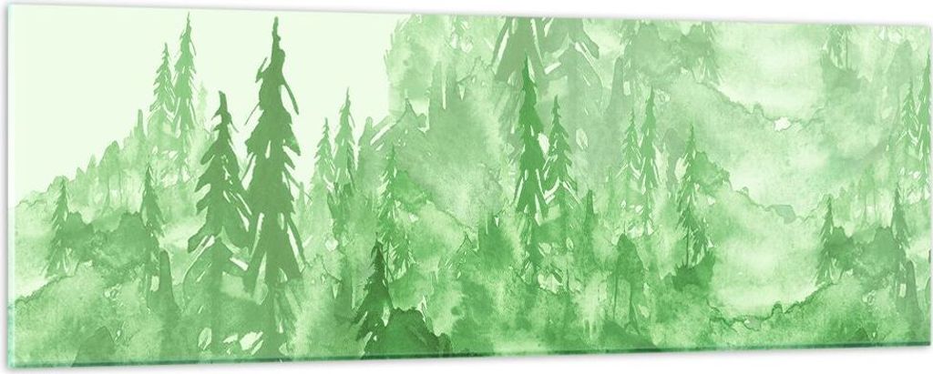 Bilder auf glas - Wald Baum Natur - 90x30cm - Glasbilder - Wandbilder - Kunstdruck - zum Aufhängen bereit - Wanddekoration aus Glas - Glas Bilder ...