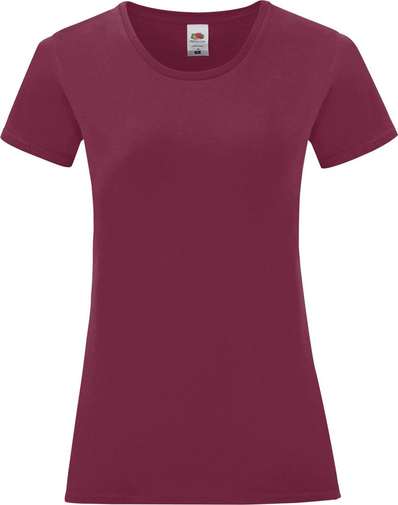 Fruit of the Loom - "Iconic 150" T-Shirt für Damen FK2487 (XL) (Burgunderrot)