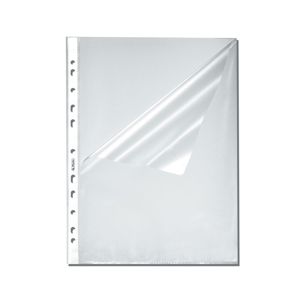 Herlitz Prospekthülle A4 PP Standard 100St genarbt oben + Image du produit 