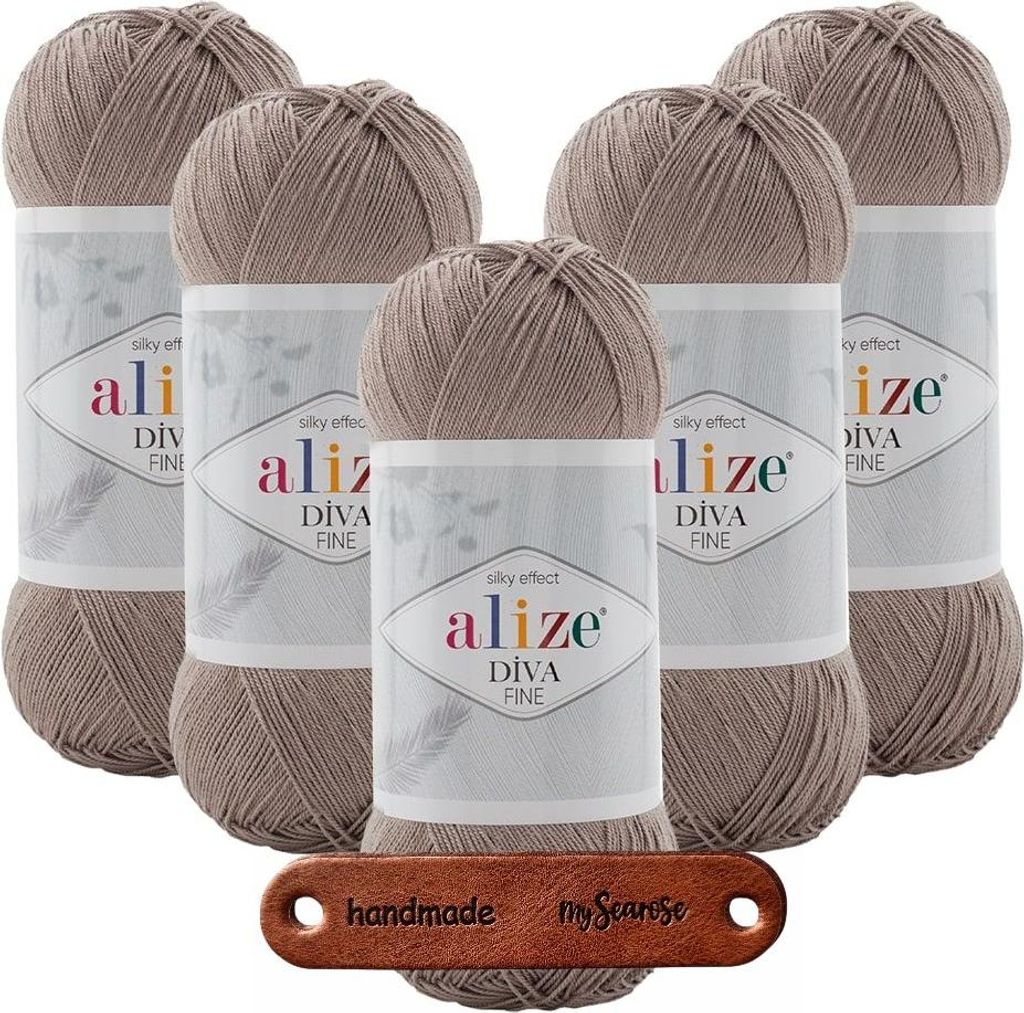 5 x ALIZE DIVA FINE 167 MIT LABEL