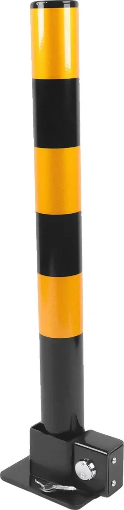 Poteau de parking verrouillable noir et jaune avec bande réfléchissante