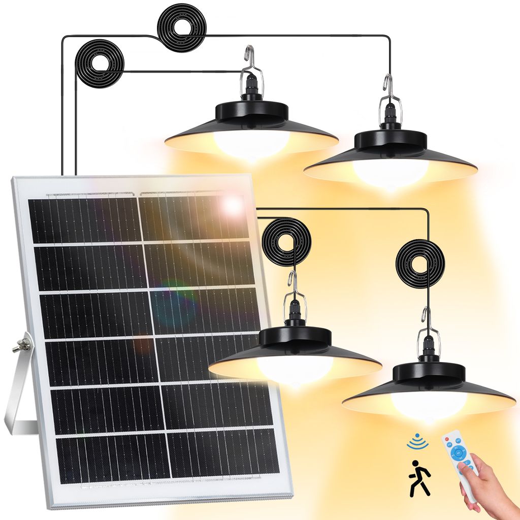 Lampada a sospensione solare a 4 luci per interni ed Immagine del prodotto 