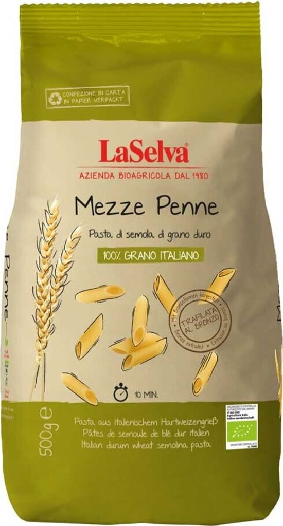 Pasta - Mezze Penne hell Hartweizengrieß 500g