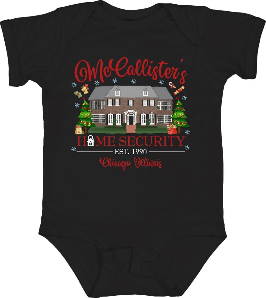McCallister's Home Security Chicago Illinois - Weihnachten Christmas Xmas Unisex Baby Body, Schwarz, 6/12