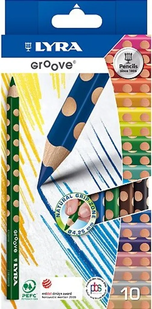 Crayon de couleur triangulaire LYRA Groove pour enfant mine 4,3 mm - 4