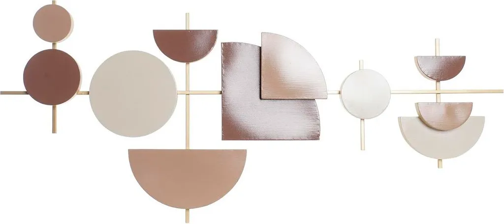Décoration Murale Design Blanc et Rose Or avec Finitions Scandi 49 cm