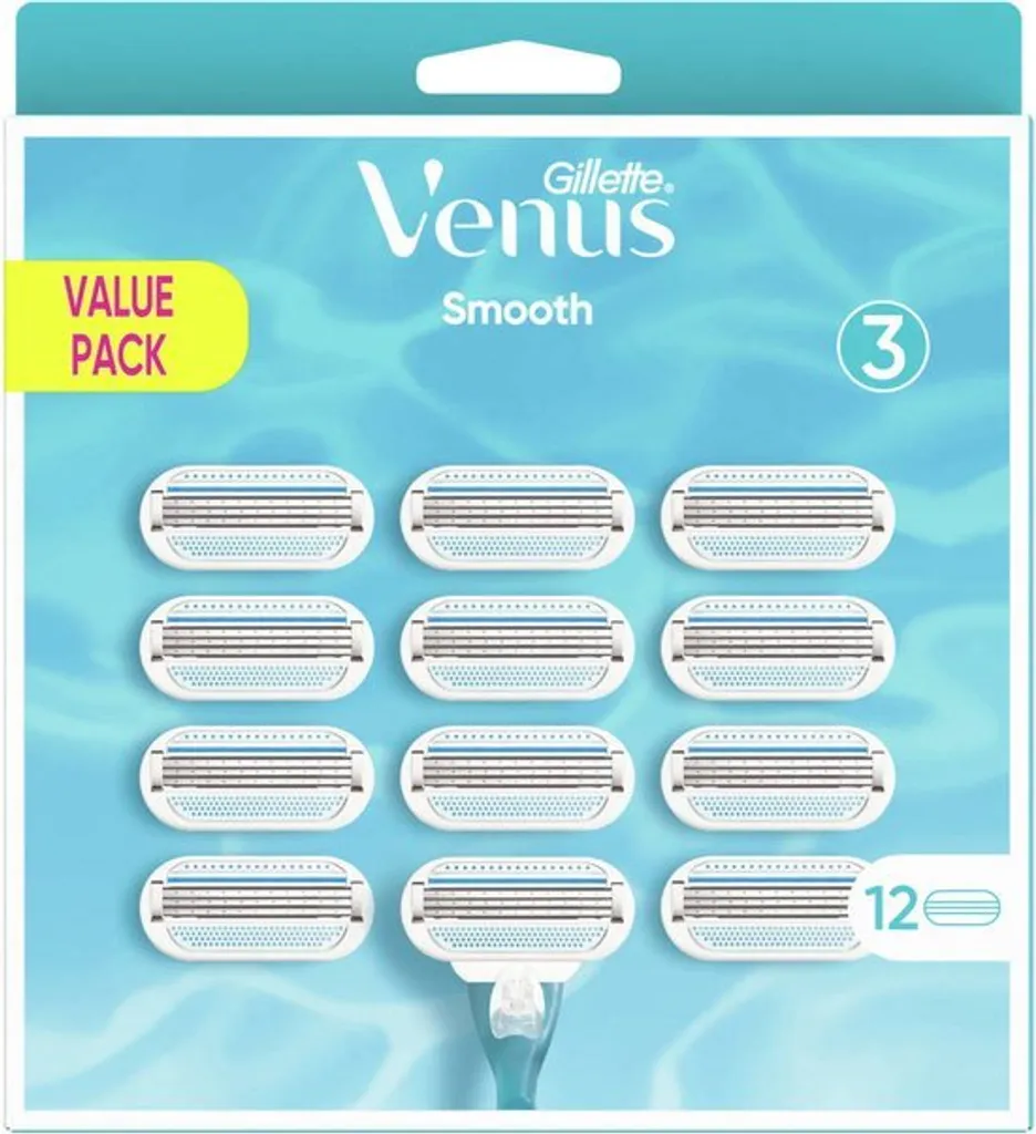 Recharges de rasoir pour femme Gillette Venus Smooth - Lot de 12 têtes