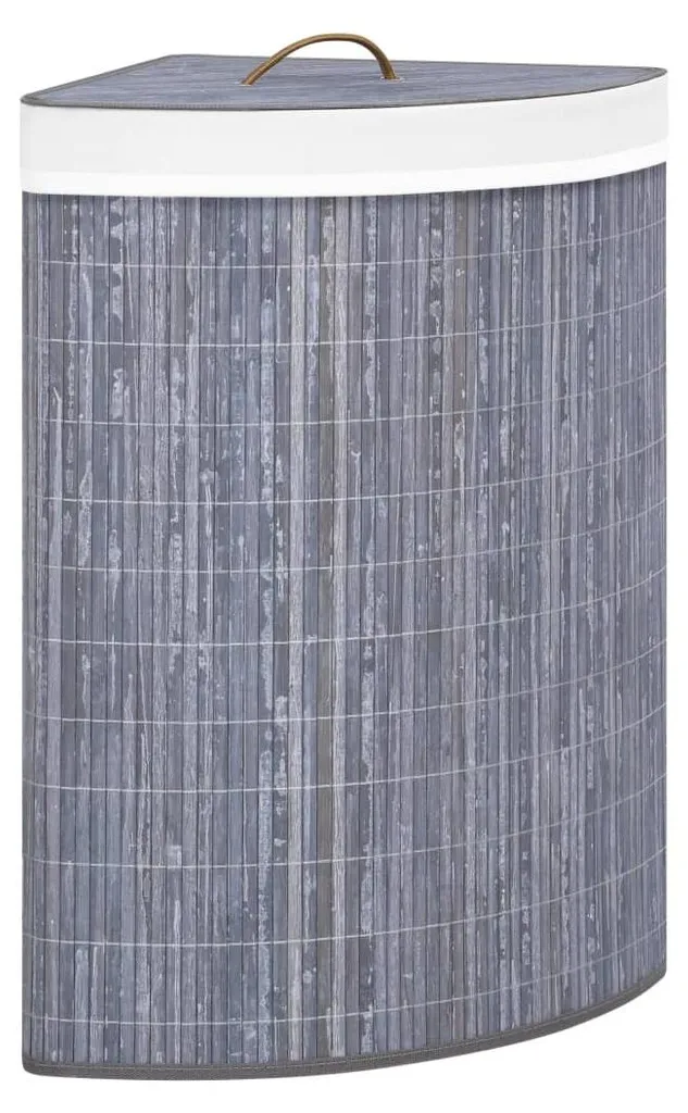 Panier à linge d'angle gris 60L : finissez-en avec le désordre au sol