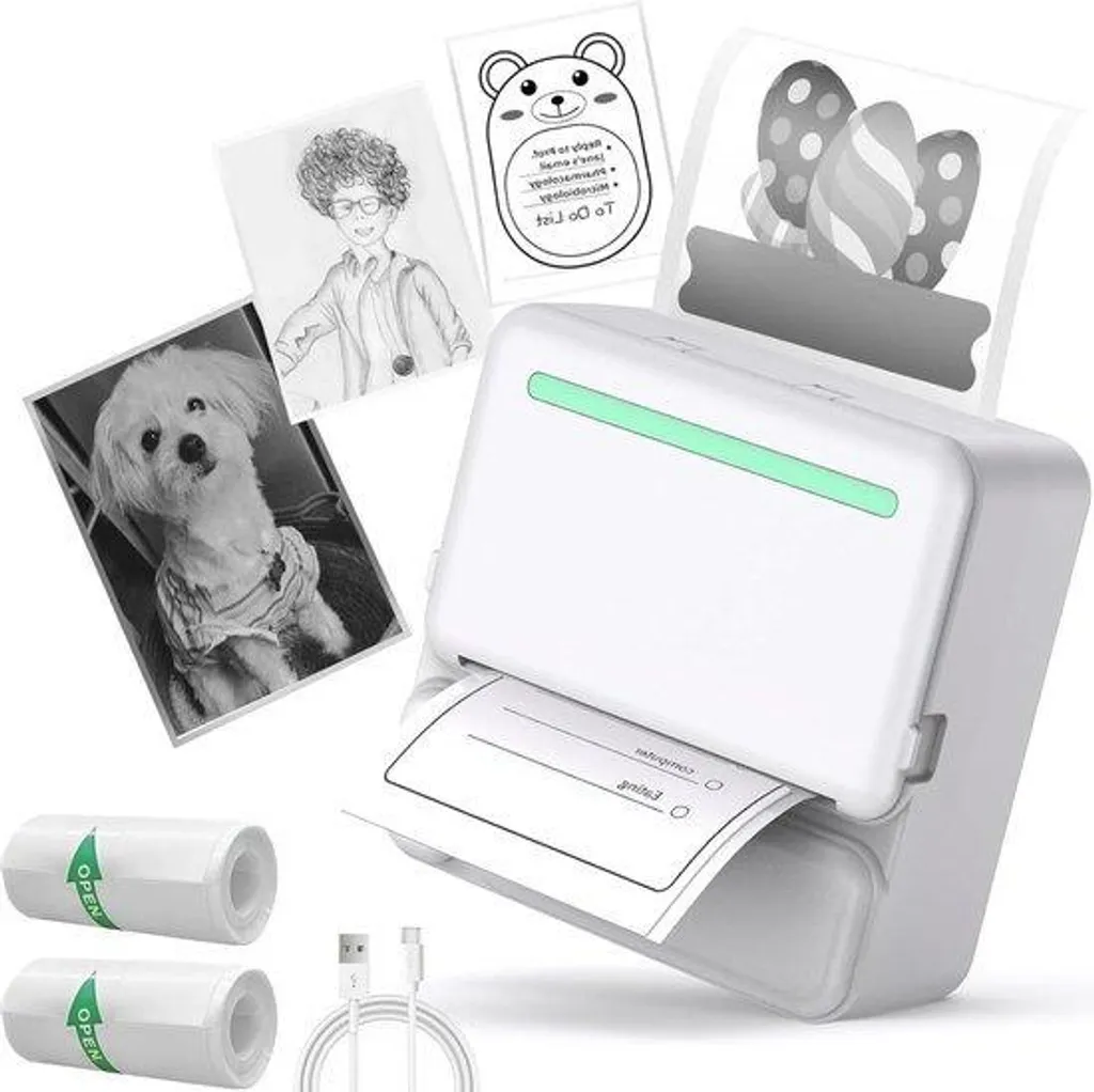 Imprimante de poche thermique sans encre Bluetooth compacte et mobile