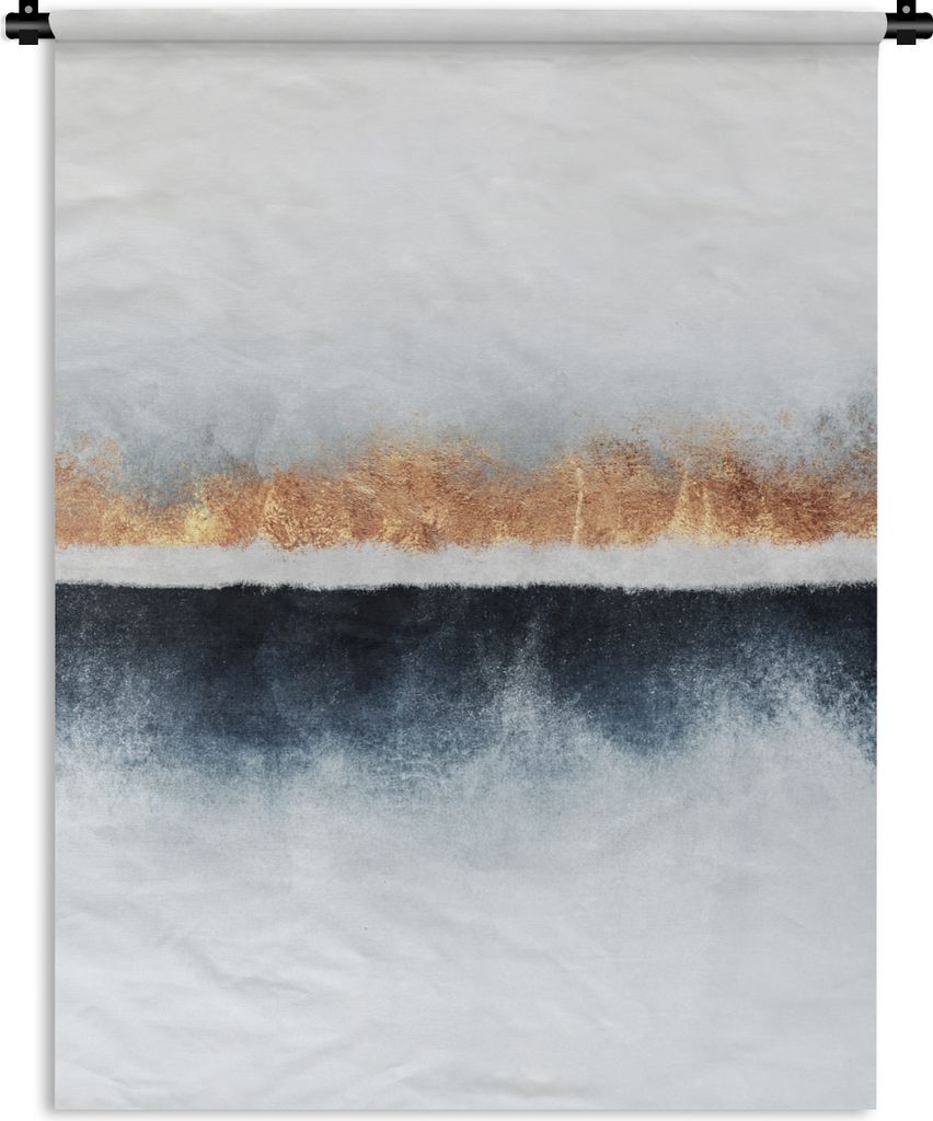 MuchoWow Wandteppich Wandbehang Gold - Abstrakt - Design 90x120 cm Tapisserie Dekoration Wandtuch - Wanddeko