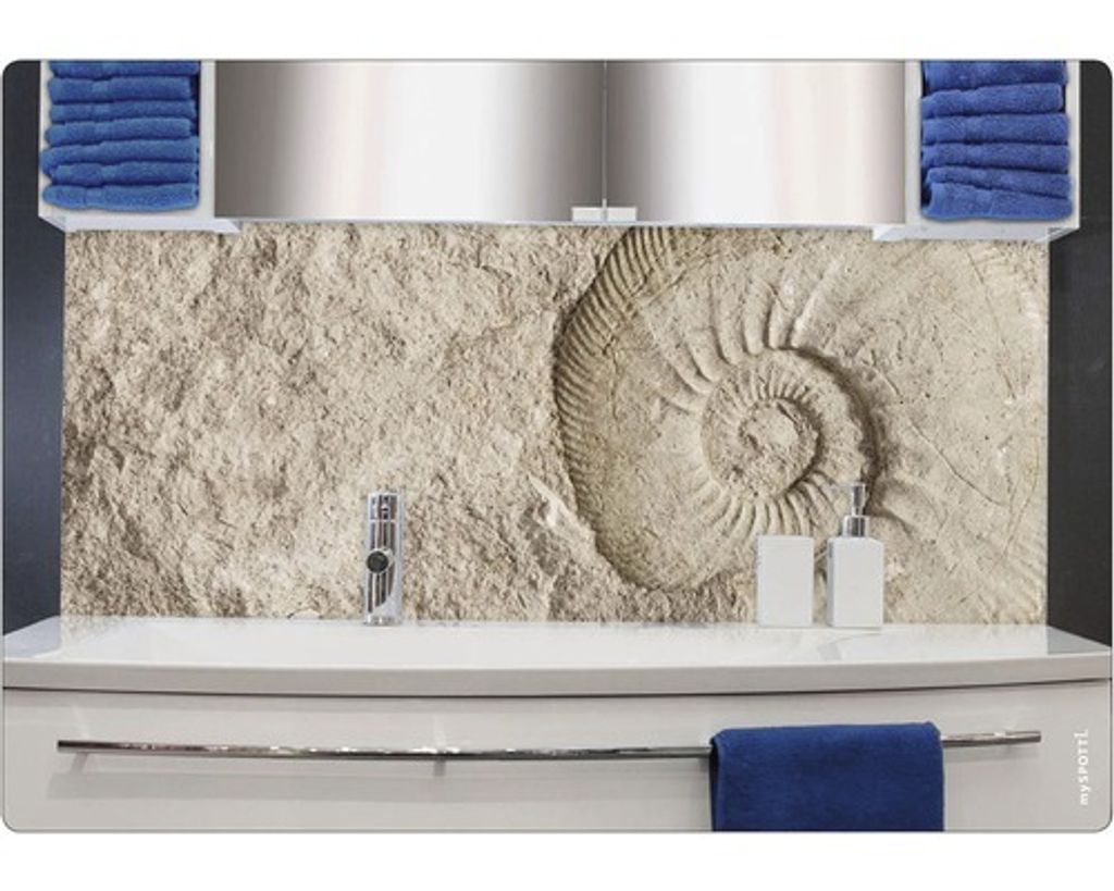 Badrückwand mySPOTTI aqua Fossil 140x45 cm