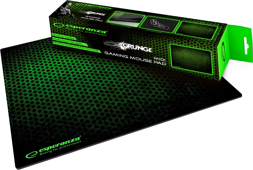 Esperanza EGP102G Mauspad Gaming-Mauspad Schwarz Grün
