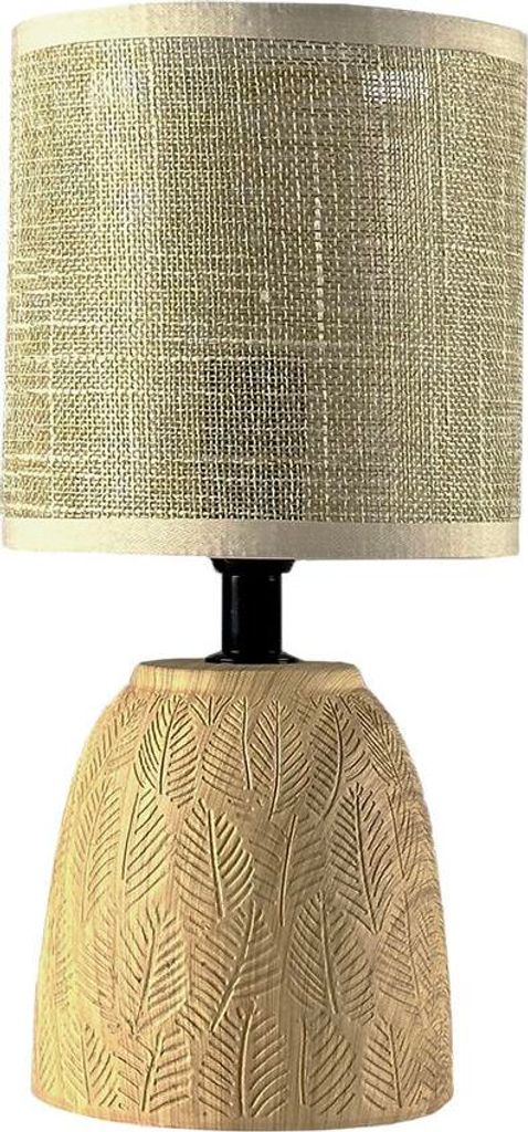 Grüne Tischlampe aus Keramik, Eisen, Textil mit E14 Fassung, max. 40 W, 13 x 27,5 x 13 cm