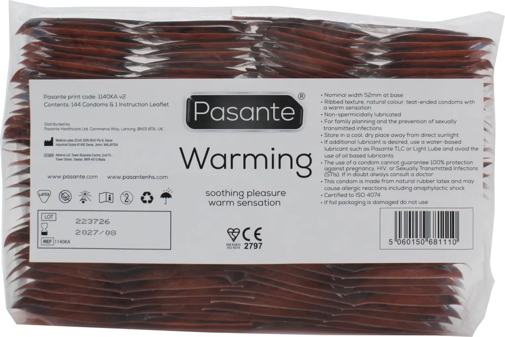 Préservatif chauffant Pasante Warming 144pcs pour plaisir intense - 10