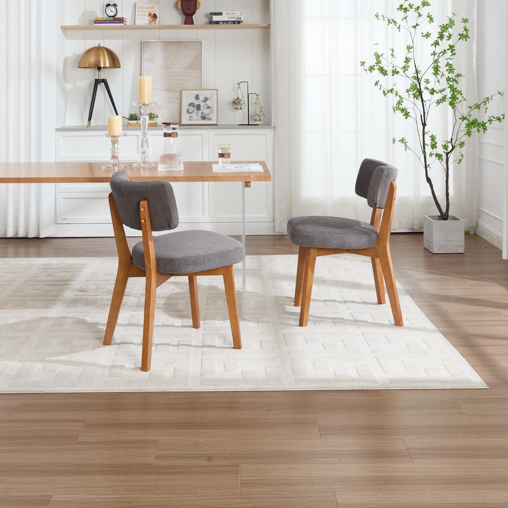 MODFU 2-teilig Esszimmerstuhl-Set,Relaxsessel Polstersessel mit Massivholz Beine für Küche, Esszimmer