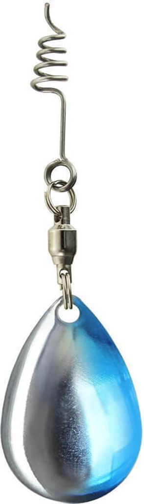 Jenzi Spinner-Blättchen mit Feder-Schraube 65mm 2Stk Blau Silber