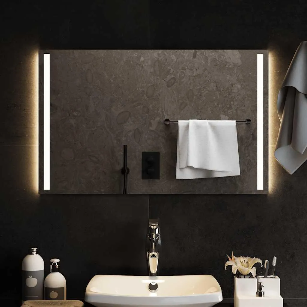 Specchio Parete Bagno LED 80x50 | Alta Luminosità e Sicurezza - 2