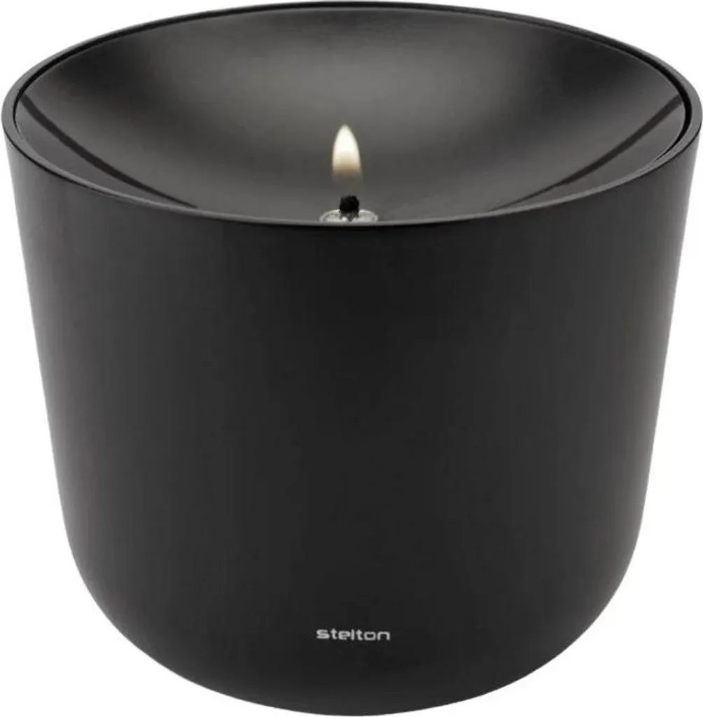 Lampe à Huile SOLIS Soft Black Stelton en Acier Inox Noir Mat de 12cm