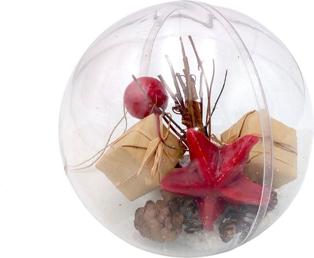 Weihnachtsbaumkugel befüllt 12cm Weihnachtsdeko Produktbild 