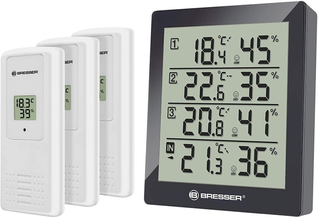 wetterstation Temeo Hygro Quadro12 cm grau/weiß 4-teilig