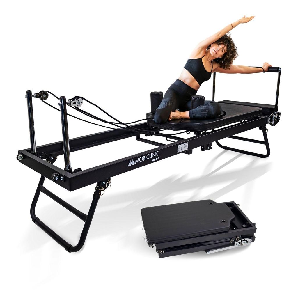 Mobiclinic Pilates Reformer Gerät Reformer Klappbares und kompaktes Design Rutschfeste Matten Robuste und langlebige Konstruktion Pilatfit