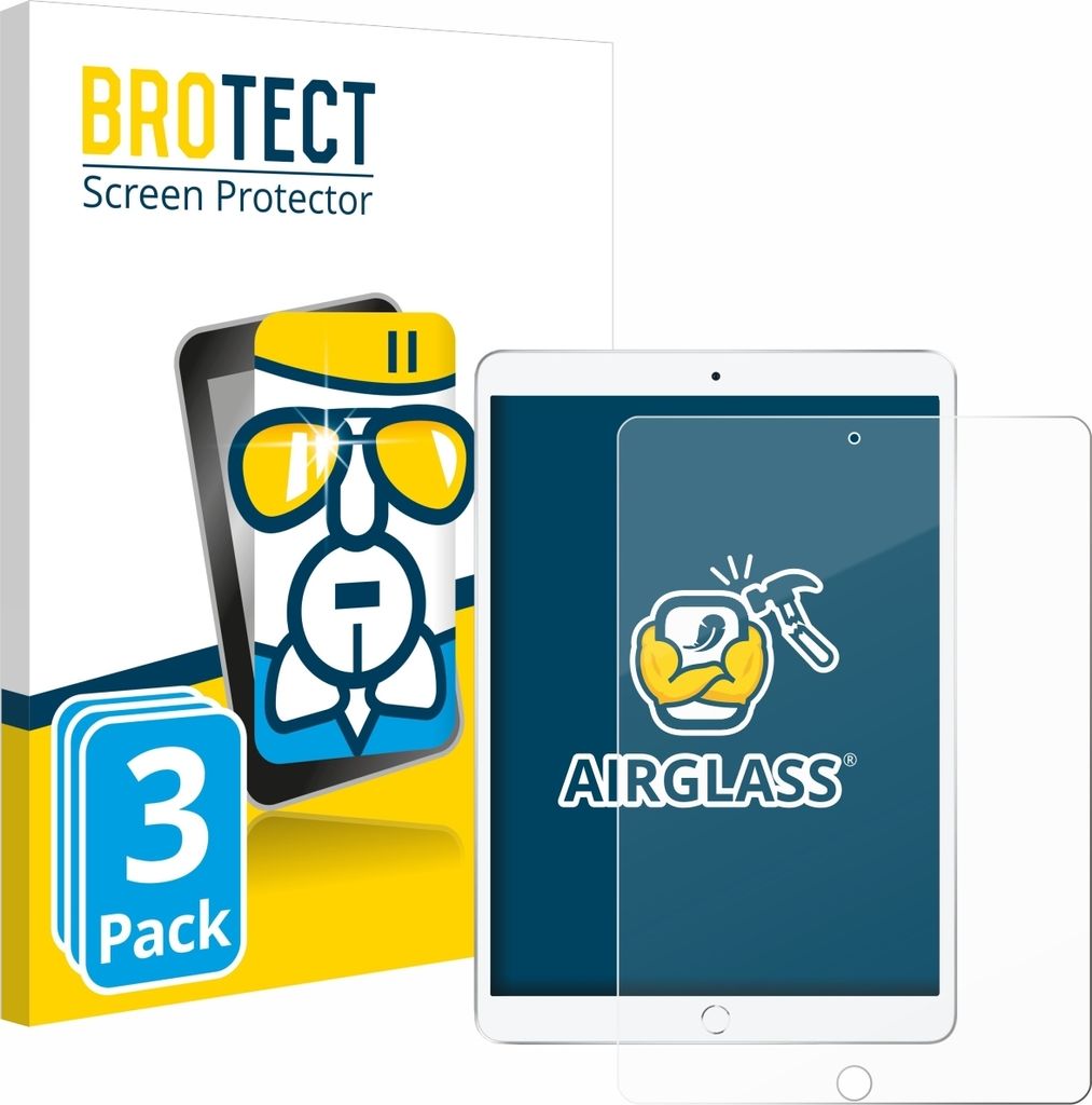 3x BROTECT Schutzglas für Apple iPad Air 2019 (3. Gen.) Schutzfolie Panzer Folie Glas Display Schutz klar